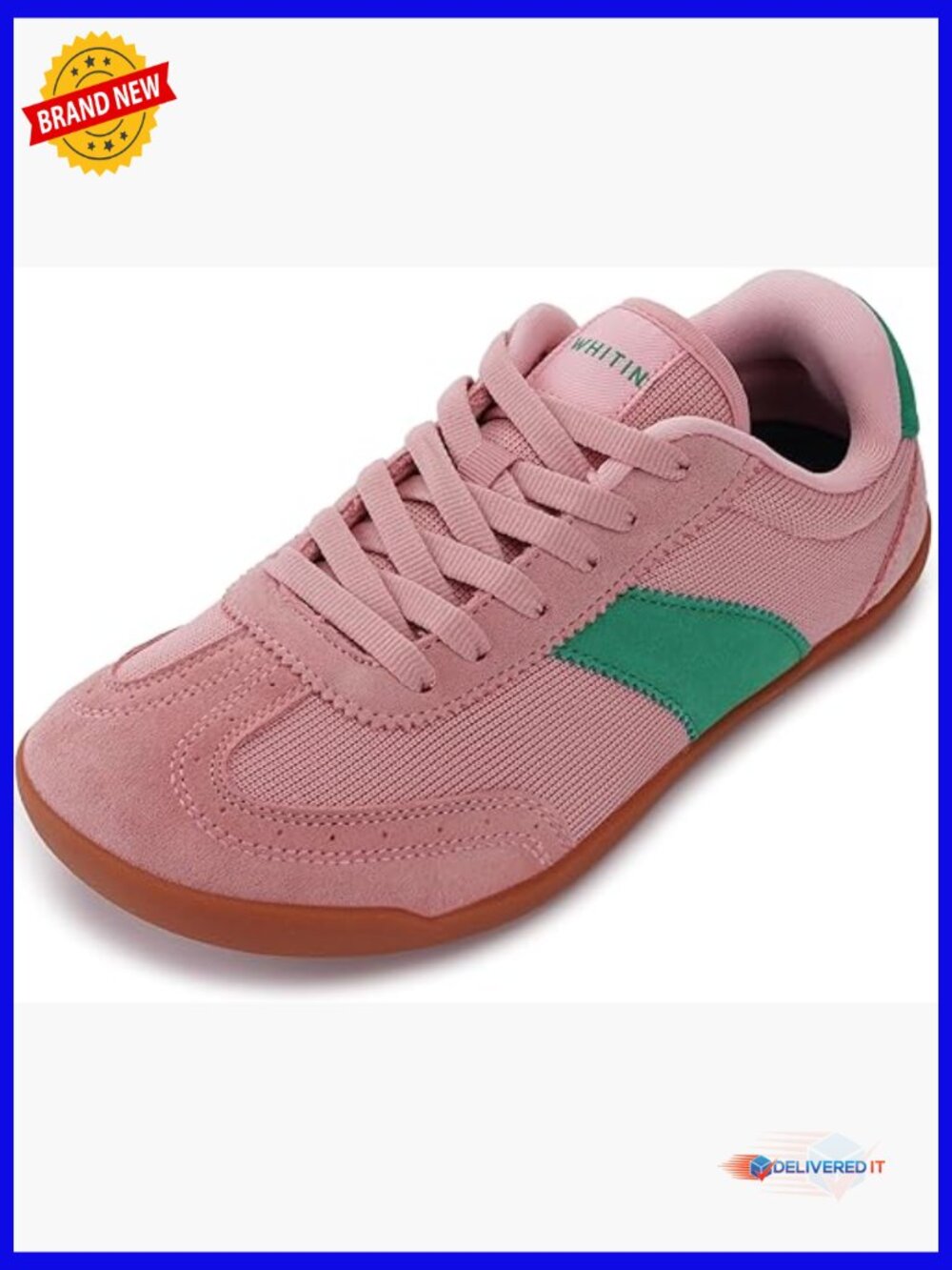 Wide Barefoot Sneakers Brogue Toe Cap Suede-Knit Hybrid Zero Drop